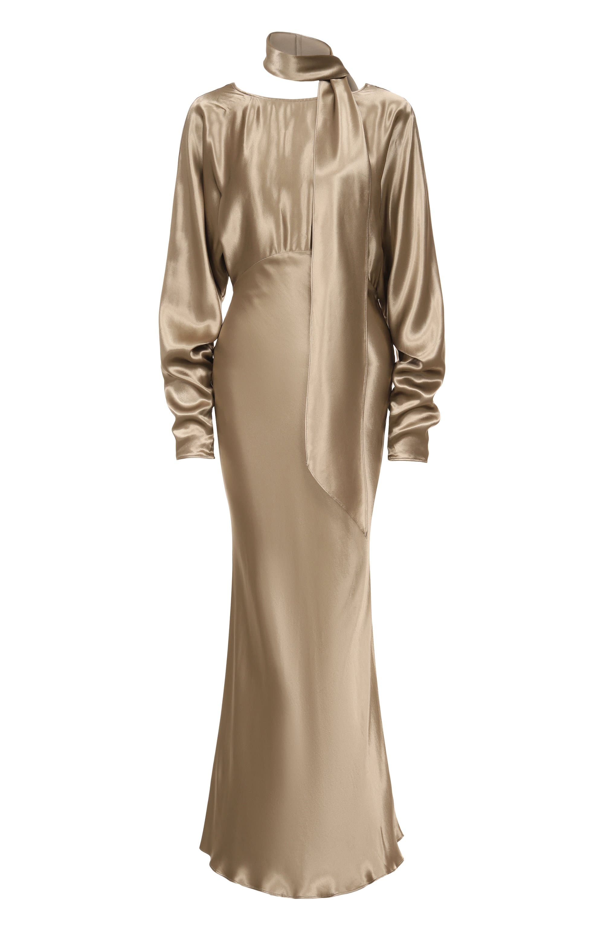 Атласное платье